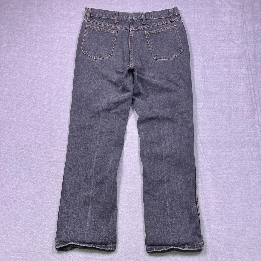 Vintage Mens Gray Wash Denim Jeans 36x30 Straight Leg‎ Made in USA Casual